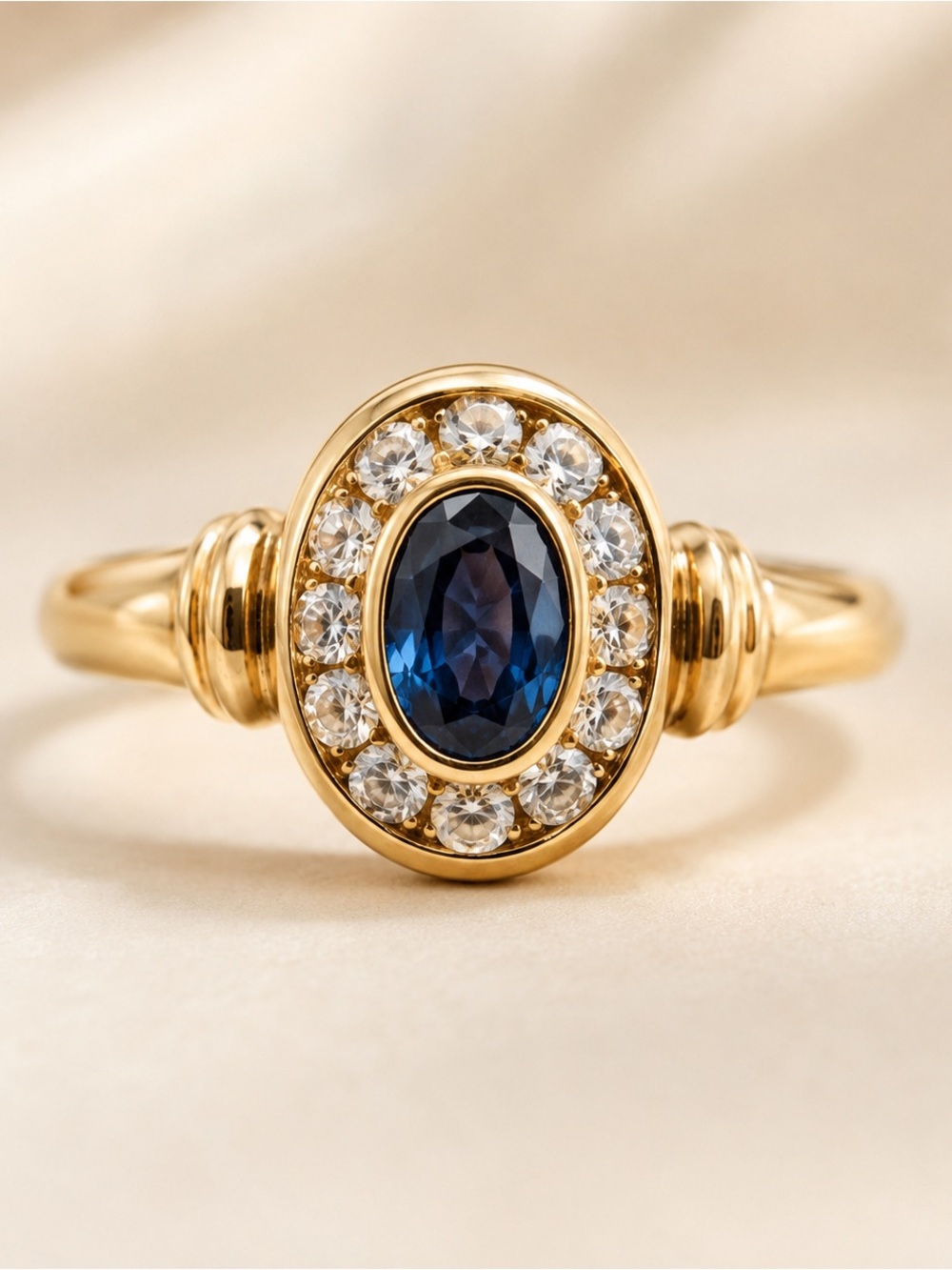 18K Gold Natural Sapphire Diamond | Ring |0.99 CTW | GIA Report| Size 7